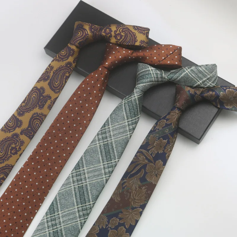 

Галстук нейлоновый жаккардовый с цветочным принтом, 8 см