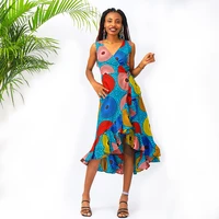 2022 news african dresses for women fashion african batik printed clothing party ankara dresses fashion african clothes
