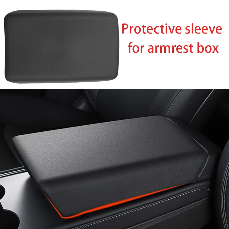 

For Tesla Model Y 3 Armrest Box Protective Cover TPE Carbon Fiber Armrest Box Protective Cover Dirt Resistant and Wear-resistant