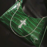mbti crocodile pattern crucifix handbag 2022 summer fashion y2k hot girl shoulder underarm bags for women