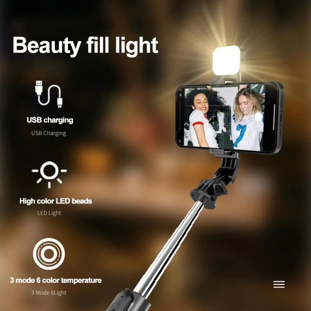 Portable Mobile Phone Bracket Style Stainless Steel/aluminum Alloy 4.0 With Fill Light 3000-4500k Rotated By 360 Mini