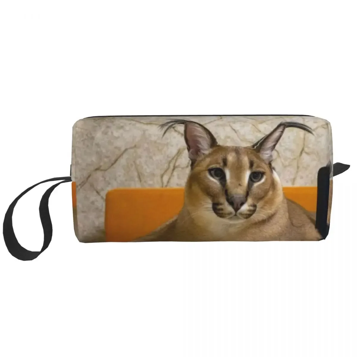 Дорожная забавная косметичка Floppa в виде кота милая органайзер для женской