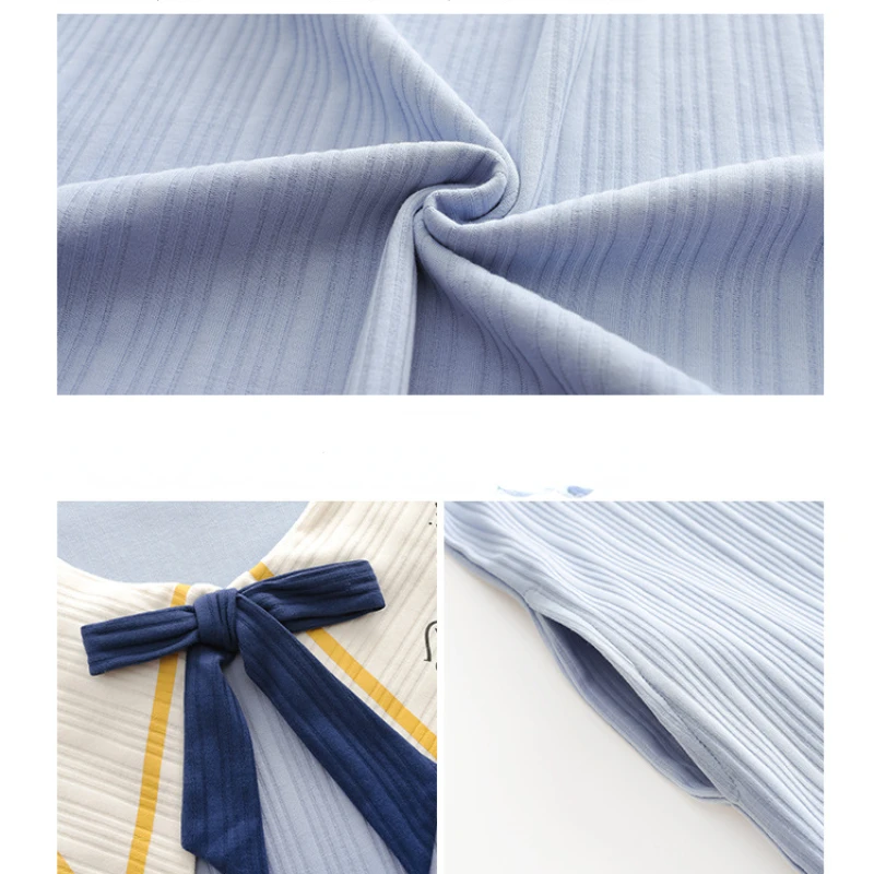 Pajamas for Women Summer Thin Section Doll Collar Short-sleeved Nightgowns Cute Star Loose Large Size Soft and Casual Sleepwear