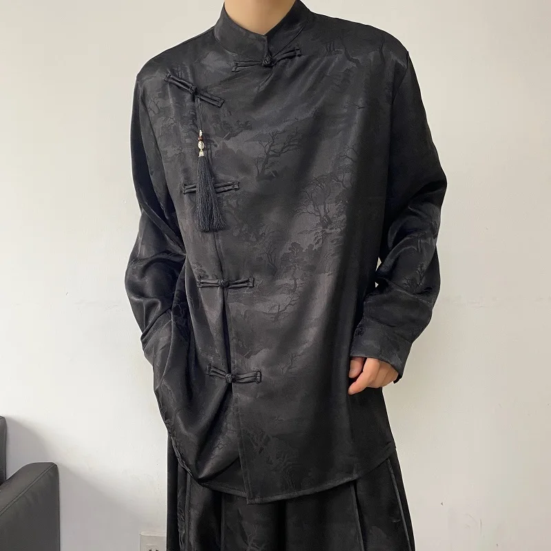 Мужская и женская парчовая жаккардовая кисточка китайская мода свободная