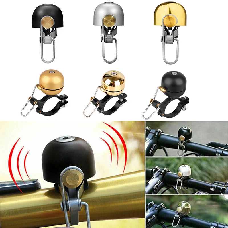 

2022 New Bicycle Copper Bell Retro Crisp Sound Bike Horn Safety Bike Alarm Bell With Mounting Lock Plate Riding Accessories