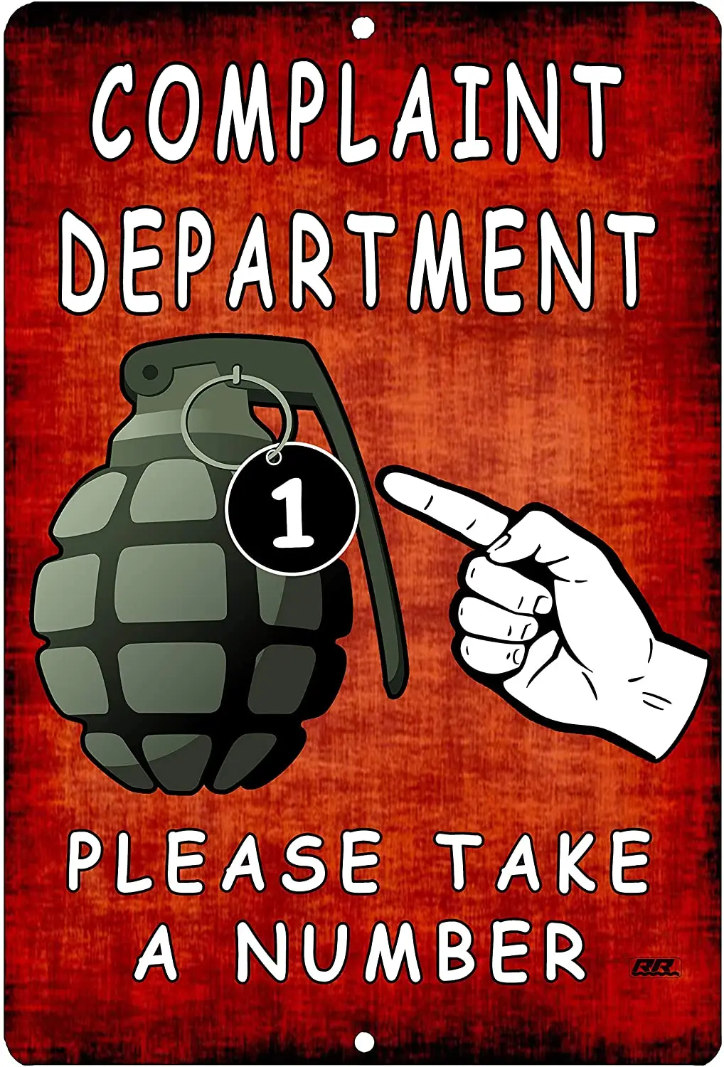 

Rogue River Tactical Funny Sarcastic Metal Tin Retail Store Business Sign Wall Decor Man Cave Bar Complaint Department