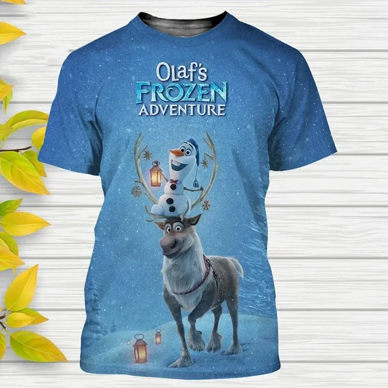 Летние футболки 2024 года из мультфильма Холодное сердце для мужчин и женщин