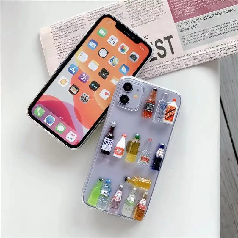 Чехол для телефона с 3d-изображением бутылки вина пива напитков iPhone 11 Pro XS Max X XR 7 8