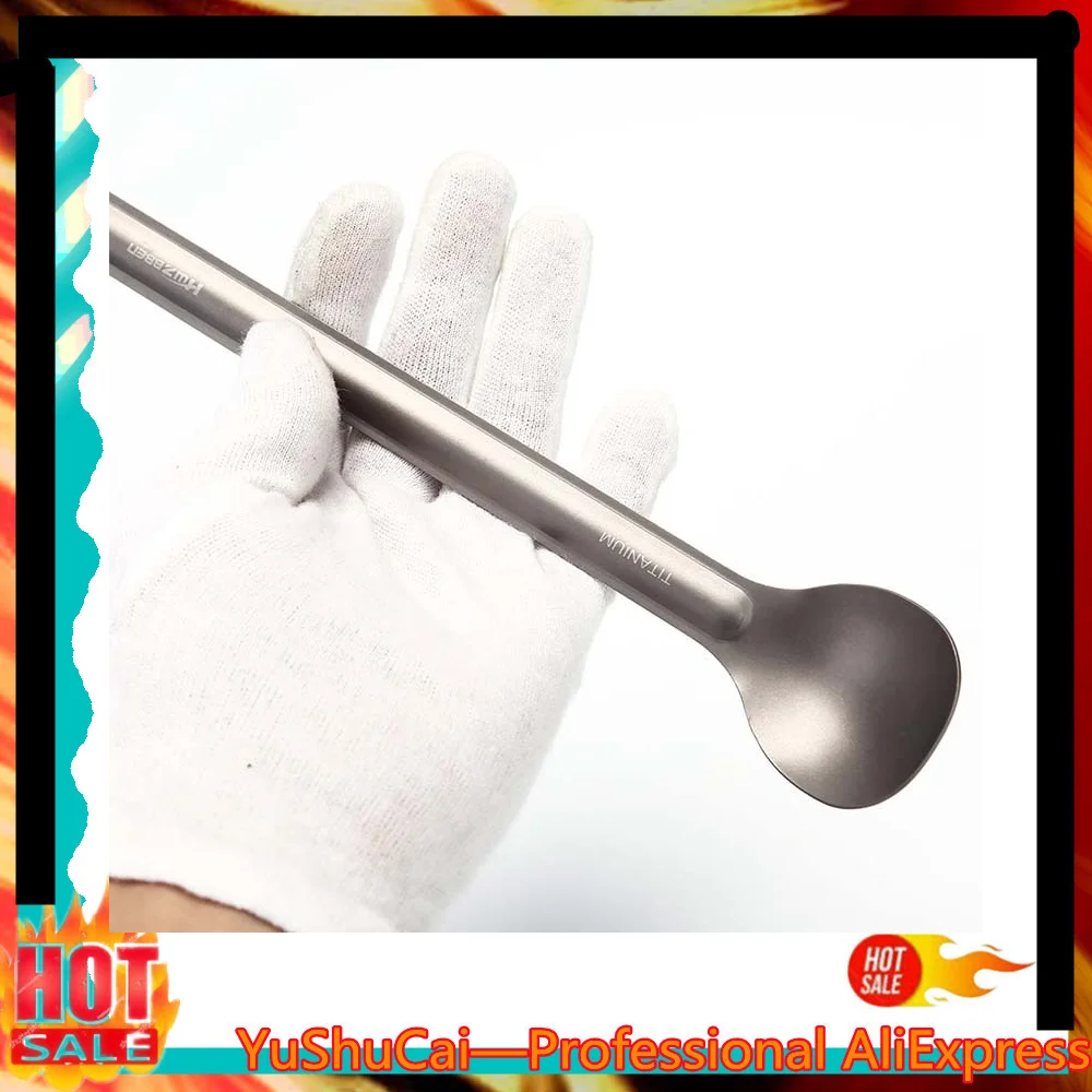 

New Long-handled Titanium SpoonTitanium Spoon Camping Spoon Outdoor Tableware Camping Tableware 22g 21.5cm Titanium Construction