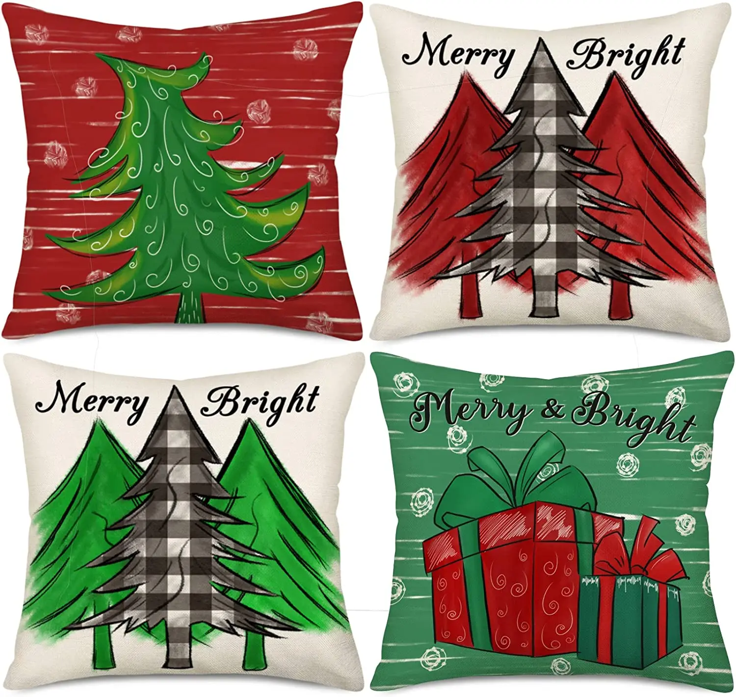 

Watercolor Christmas Tree Pillowcase