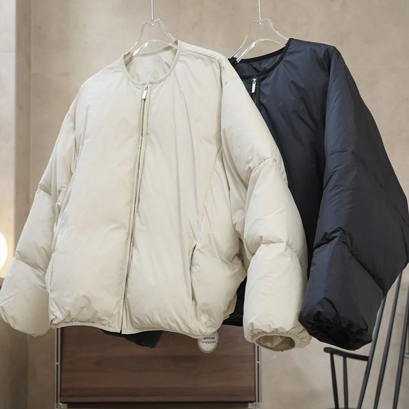 Streetwear Women's Batwing sleeve down jacket Luxury Winter 2023 New Fluffy Short puffer coat Female Outwear Warm INKEO 2O405