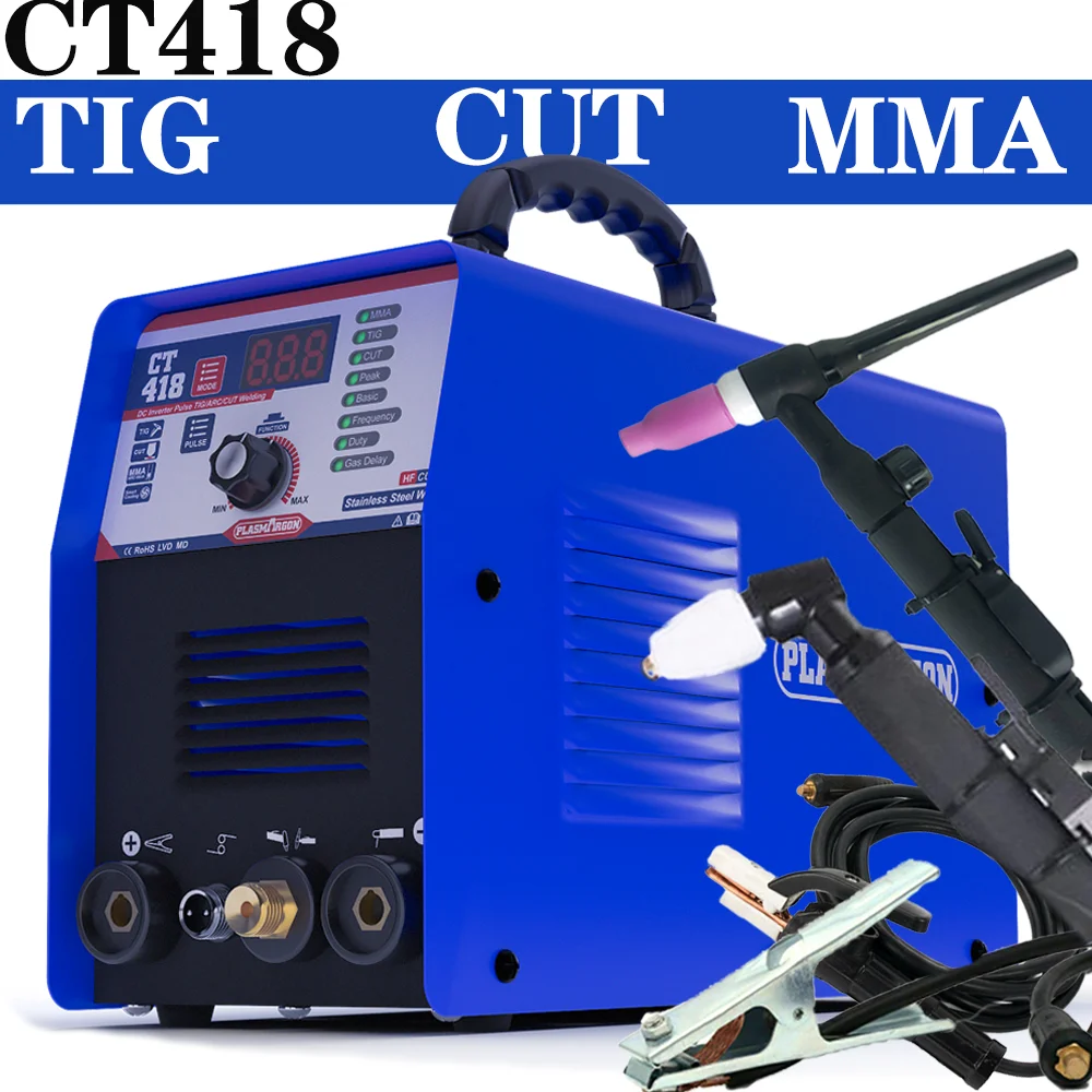 Аппарат плазменной резки plassimon 40A HF CUT Inverter Welder CT418 палка Tig сварочный аппарат 3 в 1 с