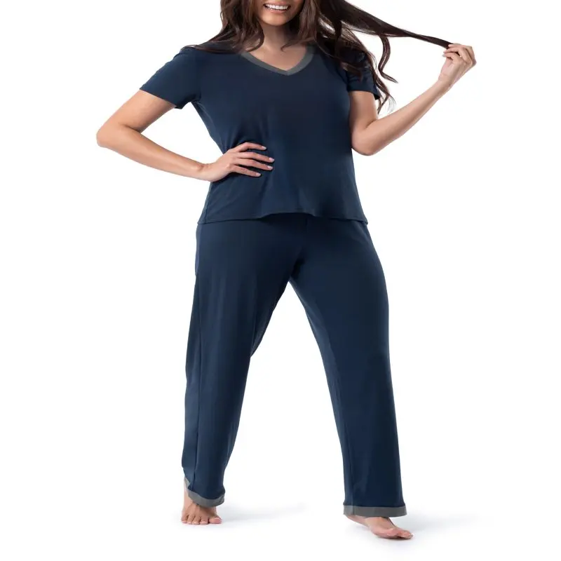 Women`s Soft & Breathable V-Neck Pajama Set, 2-Piece, Sizes S-4X