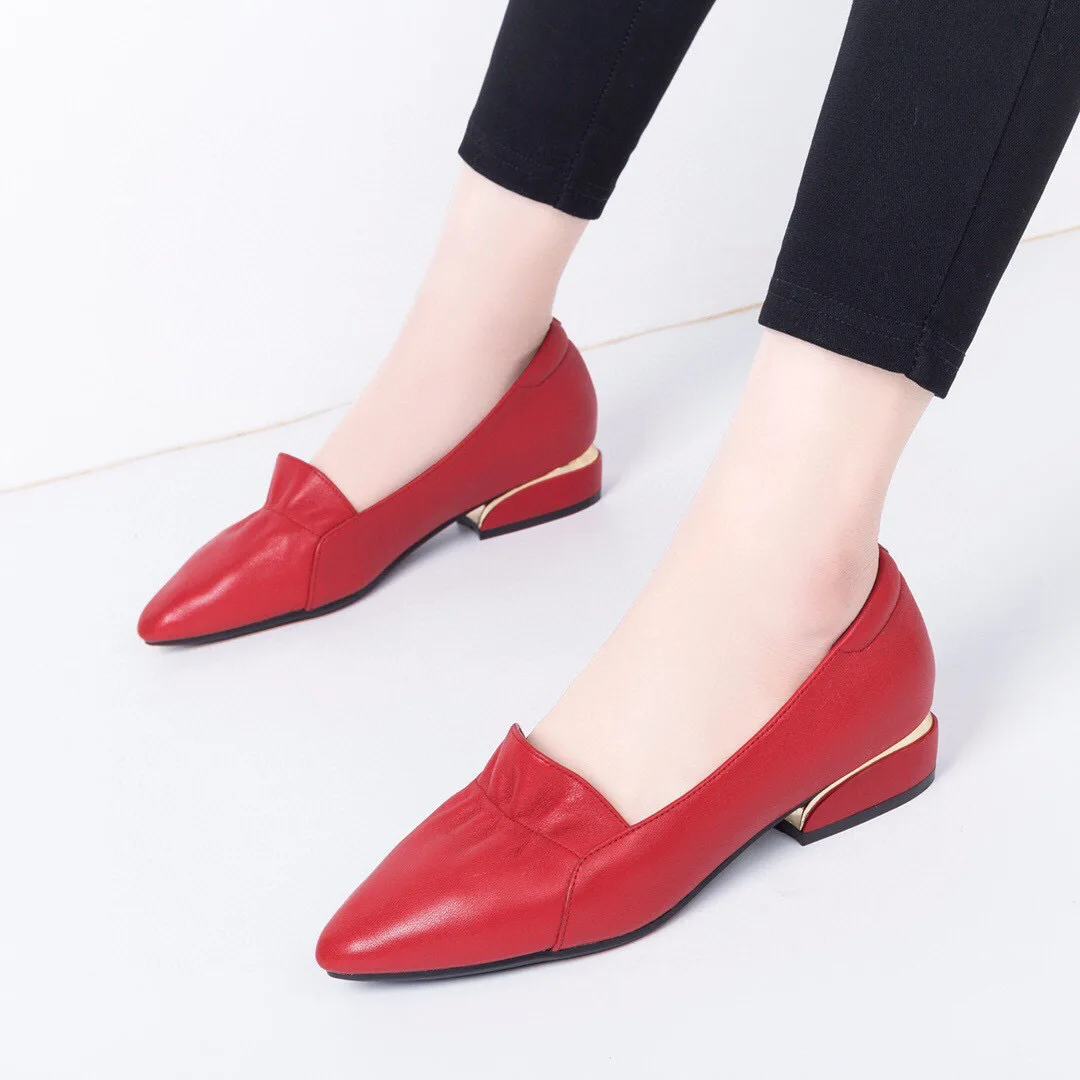 Мокасины из воловьей кожи на плоской подошве весну и лето