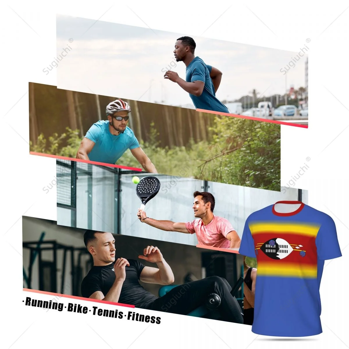 Спортивная Сетчатая футболка флаг Eswatini для бега велосипеда футбола тенниса