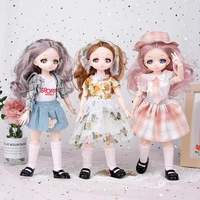new 30cm doll 22 joint play house toy girl 16 bjd makeup dress up 3d anime real eye doll with fashion clothes toys for girls