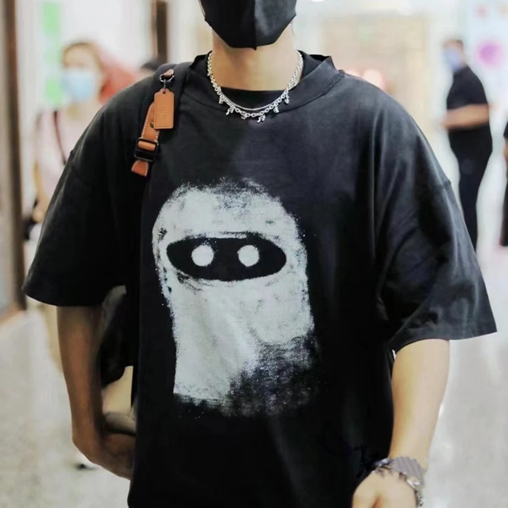 

New Streetwear Kanye West ADF Arnodefrance Oversized Loose Summer HIP HOP Inside-Out Tee Tops T Shirt for Men Clothing y2k