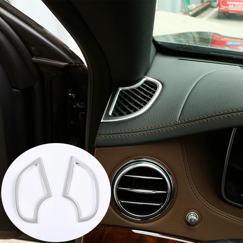 

2pcs ABS Chrome Dashboard Air Conditioning Outlet Cover Trim For Mercedes Benz W222 S Class 600 500 400 350 Car-styling