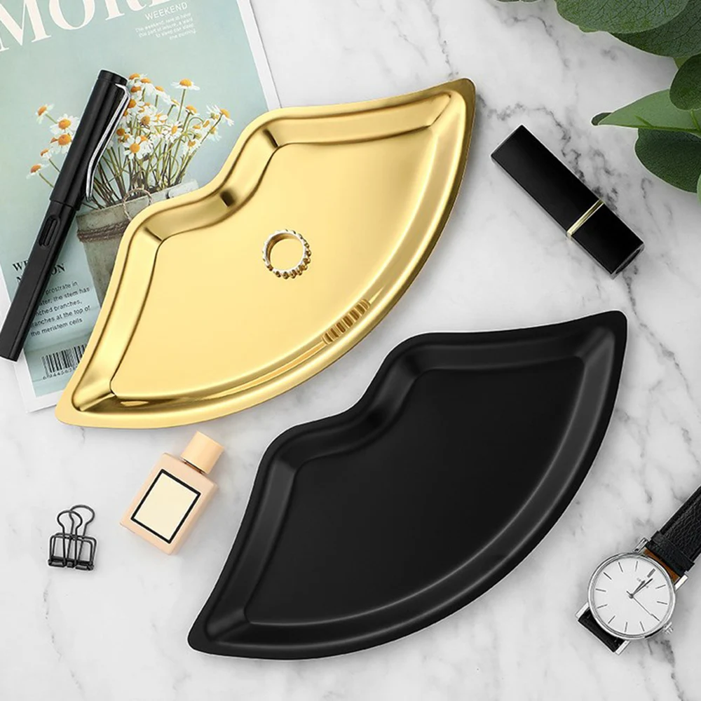 Поднос в форме губ INS роскошные тарелки из нержавеющей стали для демонстрации