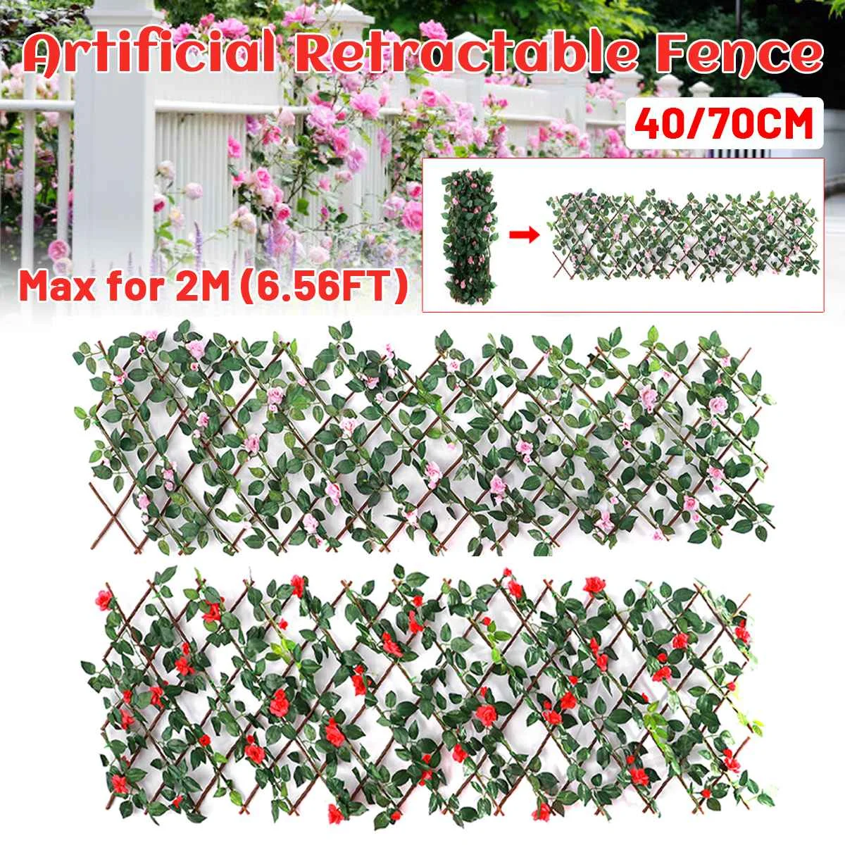 

Artificial plants Ivy Privacy Fence Screen Hedge Fence Green Leaf Screen Wall Decorative Backdrop for Garden Decor 40/70cm