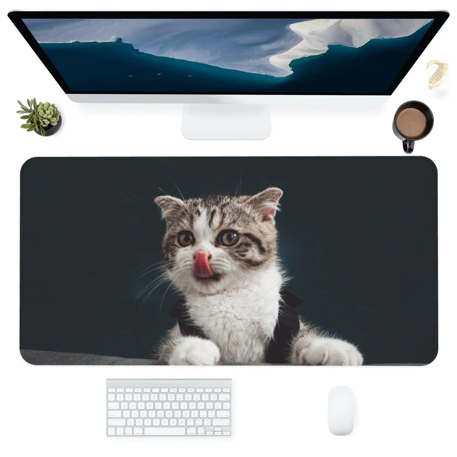 

Non-slip Animal Print Mouse Pad Organizer Cat Gaming Mouse Pad Desk Home Decor Laptop Mouse Mat Office Desk Accessories Set