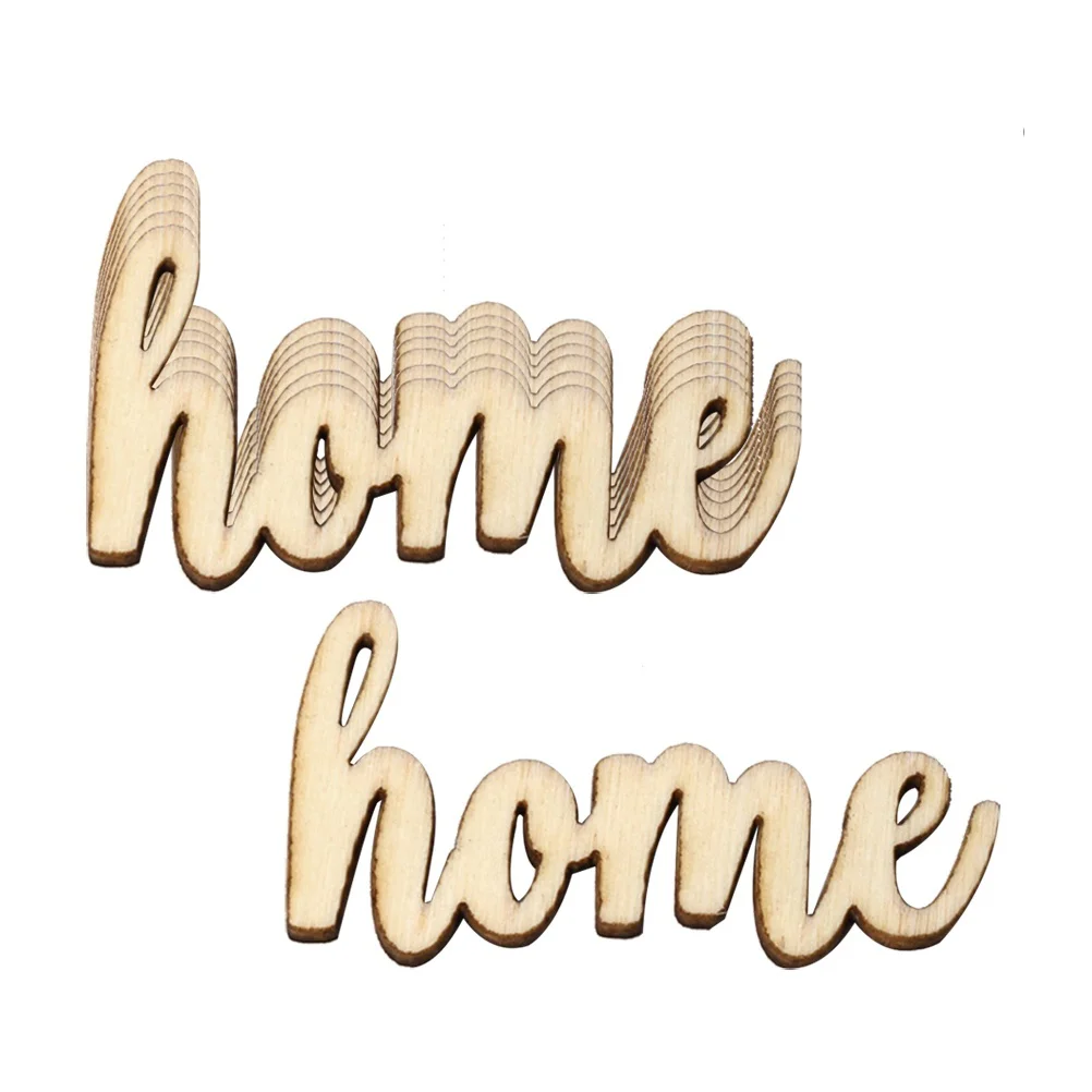 

Wood Home Sign Piece Wedding Wooden Decorative Wreath Signs Letter Unfinished Letters Hanging Decor Slice