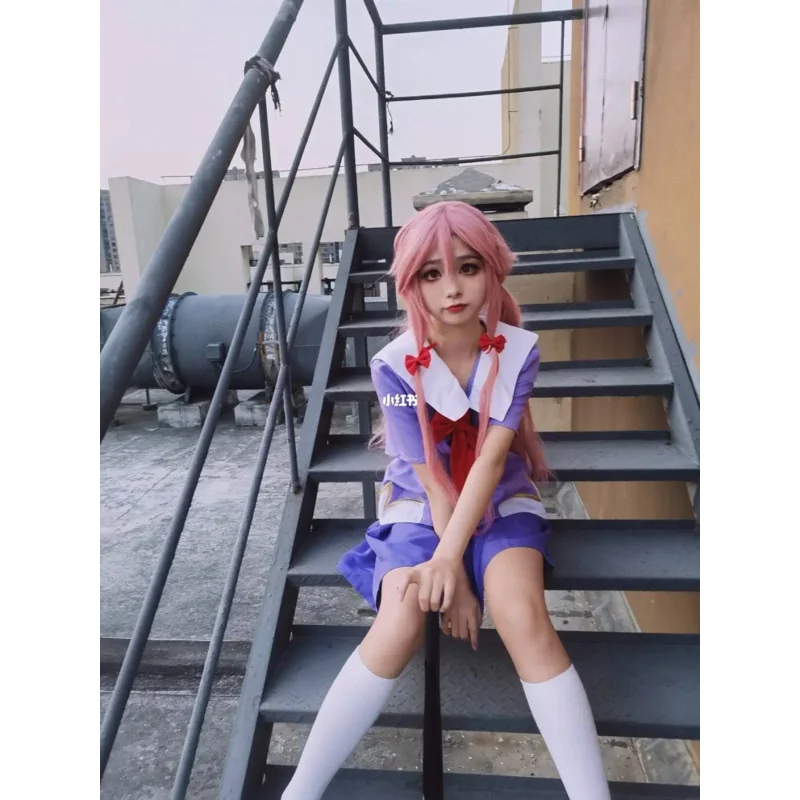 Парик Gasai Yuno длинные розовые волосы парик аниме дневник будущего синтетические