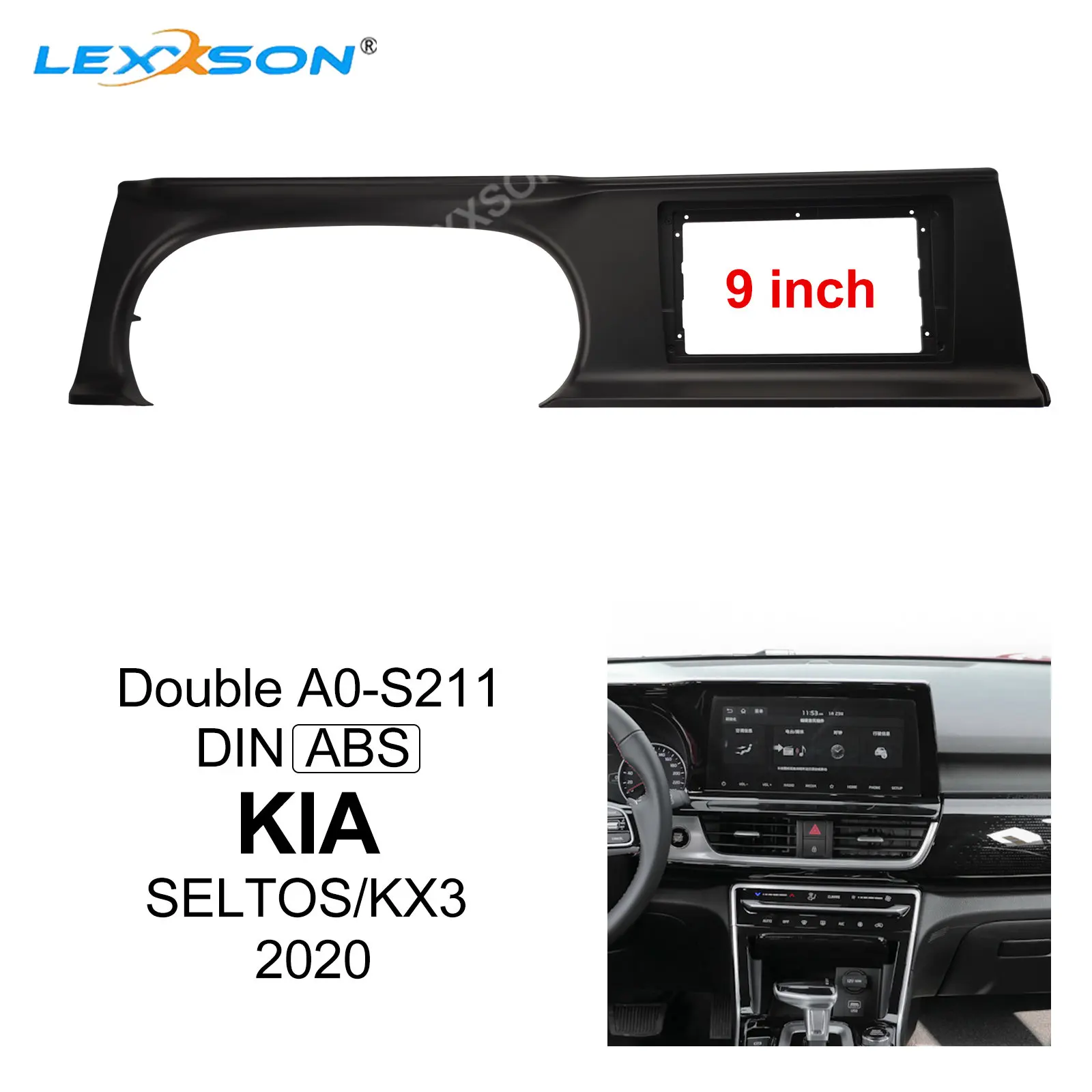 

9 inch Car Fascia For KIA SELTOS KX3 2020 Stereo Dash Mount Installation Fitting Adaptor Panel Double Din Car Radio DVD frame