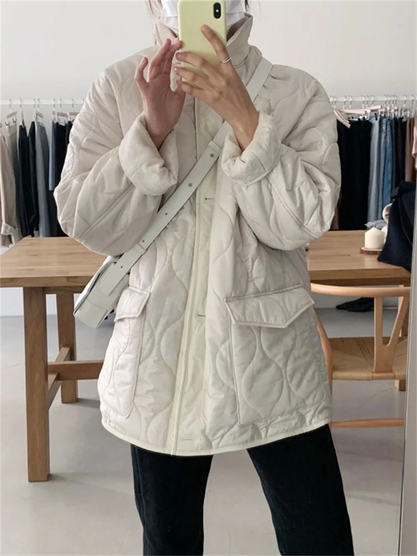 

Alien Kitty 2022 Jacket Women New Thick Warm Stylish Slim Vintage Casual Coat Female Parkas Winter Office Lady Bread Clothes