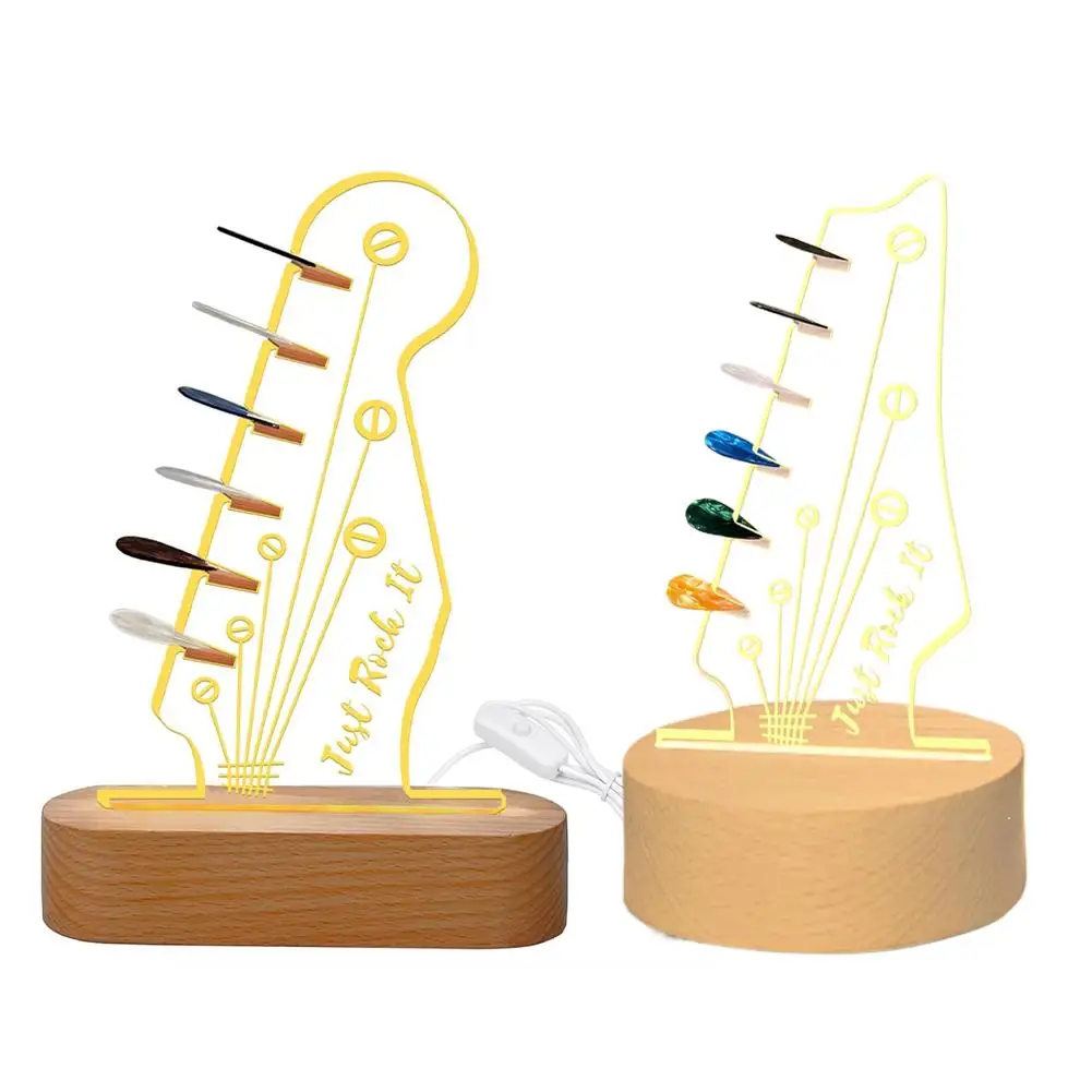 Новый индивидуальный подсветка держателя медиатора из дерева и акрила держатель