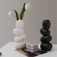 nordic creative special shaped pebble ceramic vase hydroponic dried flower vase living room decoration home flower arrangement