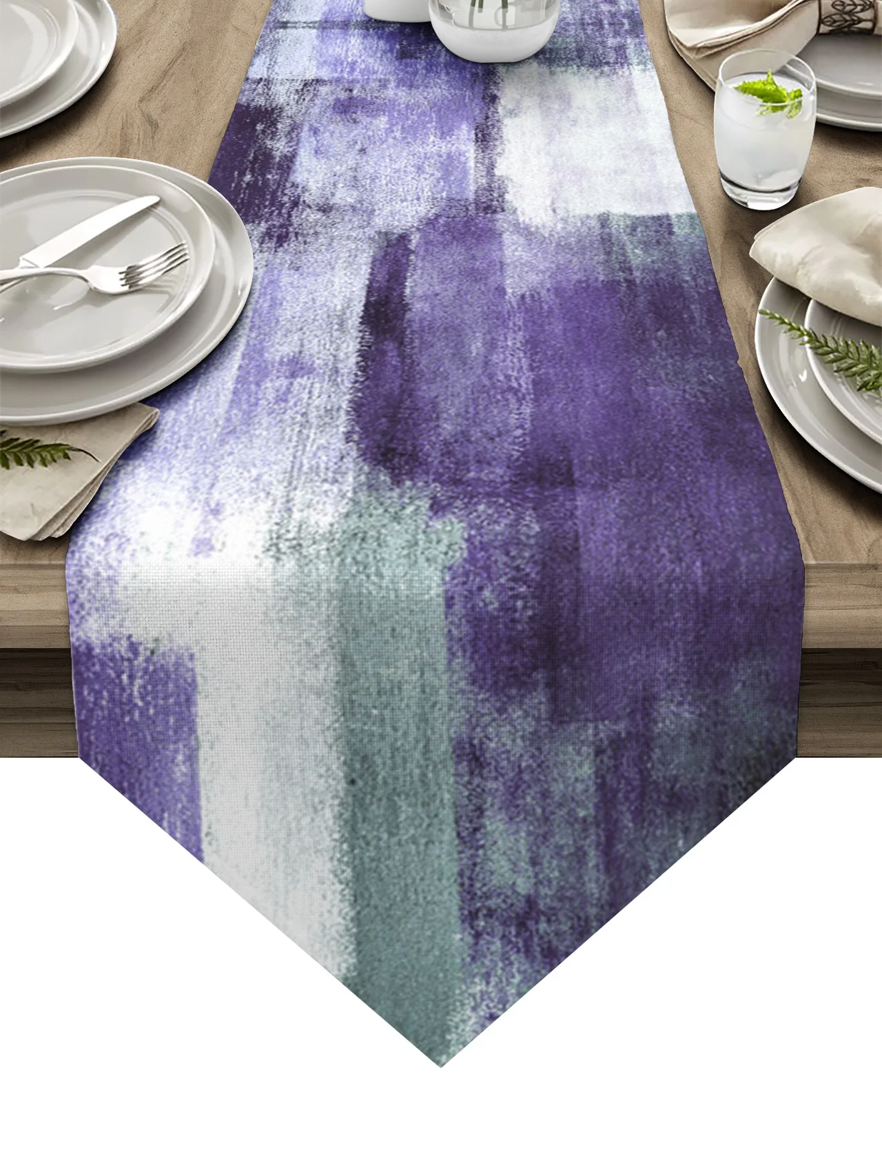 

Картина маслом, абстрактная Геометрическая фиолетовая настольная дорожка, свадебное украшение в стиле бохо, скатерть для вечерние, дома, ку...