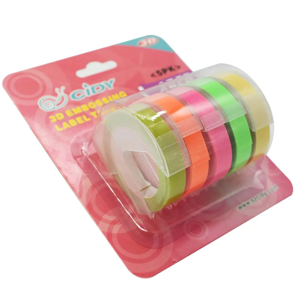 5 шт./лот многоцветная лента для заправки этикеток принтера ПВХ Motex E101 1610 Dymo 12965 1880