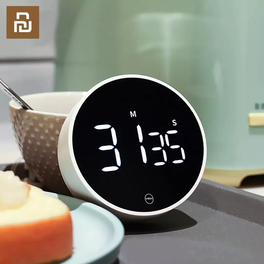 

Youpin Miiiw Digital Kitchen Timer Magnetic Countdown Timer with 3 Volume Levels Cooking Time Reminder Egg with Large LED Screen