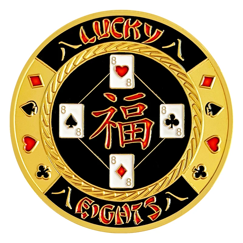

Счастливый номер 8 покерная монета счастливая монета азартные игры город чип памятная медаль металлическая пластина Держатель пальца