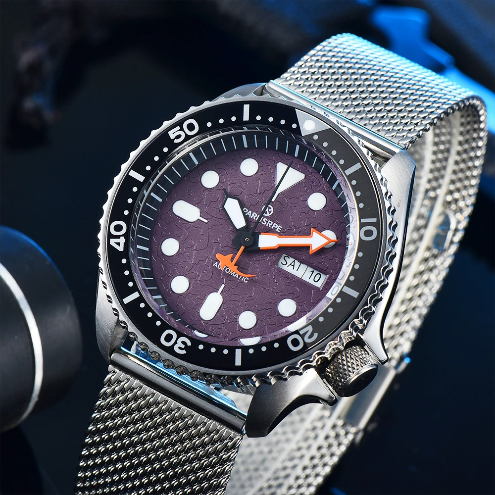 

Men's watch super bright luminous material dial calendar day diver fashion casual comfort luminous automatic mechanical watch