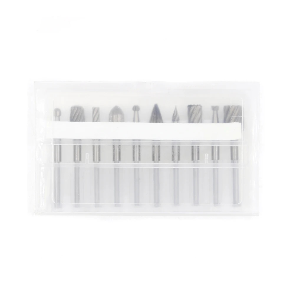 

10pcs 1/8 inch Routing Drill Bits Set for Carbide Rotary Burrs Tools Wood Stone Metal Woodworking Knife Carving Milling Cutter