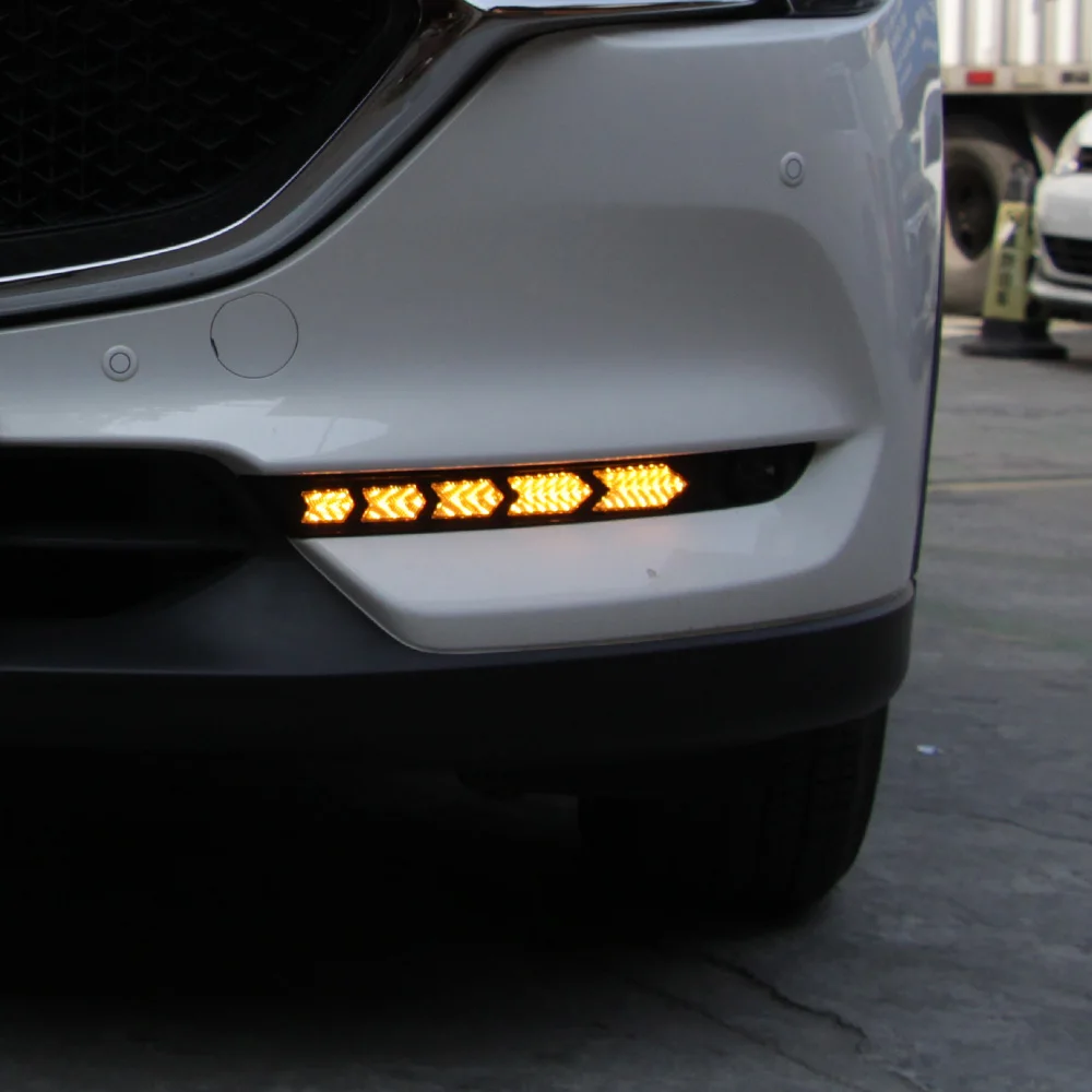 Для Mazda CX-5 2017-2019 обновленный передний бампер светодиодные динамические дневные