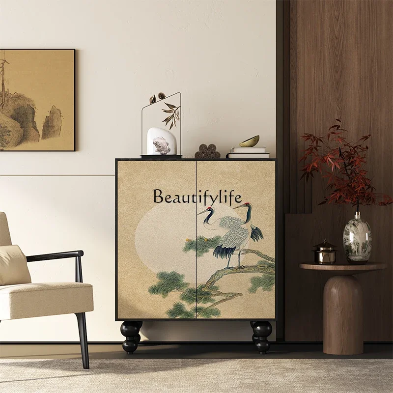 Новый китайский шкаф для обуви из цельного дерева Songhe Yannian многослойный