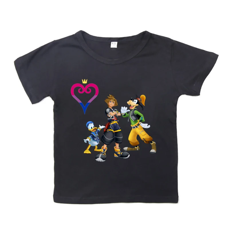 

Cartoon Kingdom Hearts Print Children T Shirt Short Sleeve Round Neck Tee Shirt