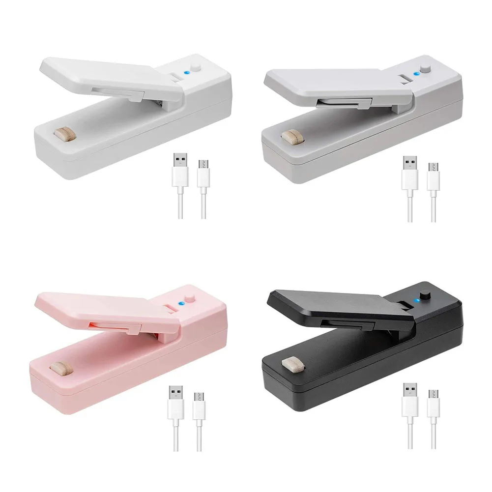 

Портативный Перезаряжаемый мини-пакет, вакуумный упаковщик, термоуплотнитель с резаком, для хранения пищевых продуктов, 2 в 1