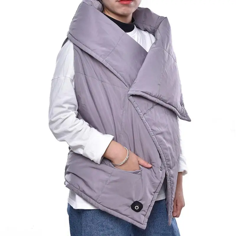 

Multifunctional Heating Blanket Gray Unisex Outdoor Ridding Sport Vest Graphene Heating Vest USB Shawl Electric Heating Mat New