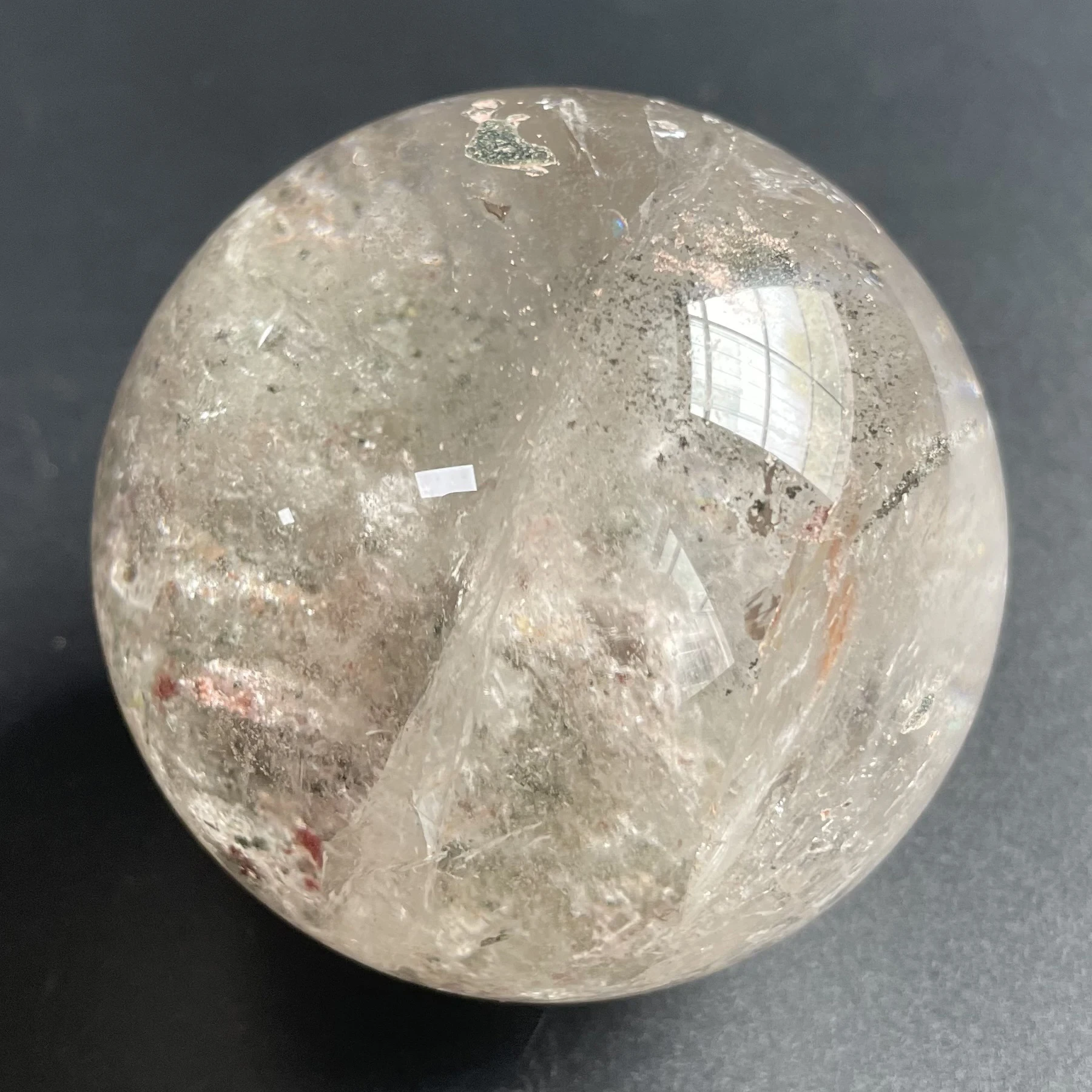 351 г натуральный хрустальный шар зеленое фантомное украшение полированная