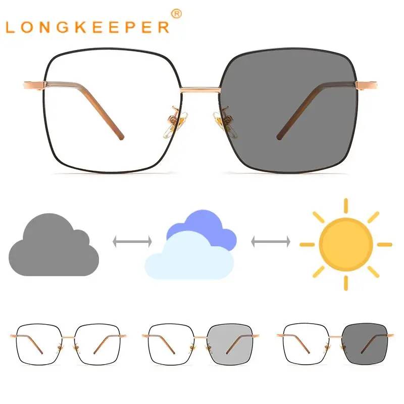 

Longkeeper Band Fashion Photochromic Uv400 Outdoor Sun Glasses Female Square Change Color Sunglasses Women 2022 Oculos De Sol