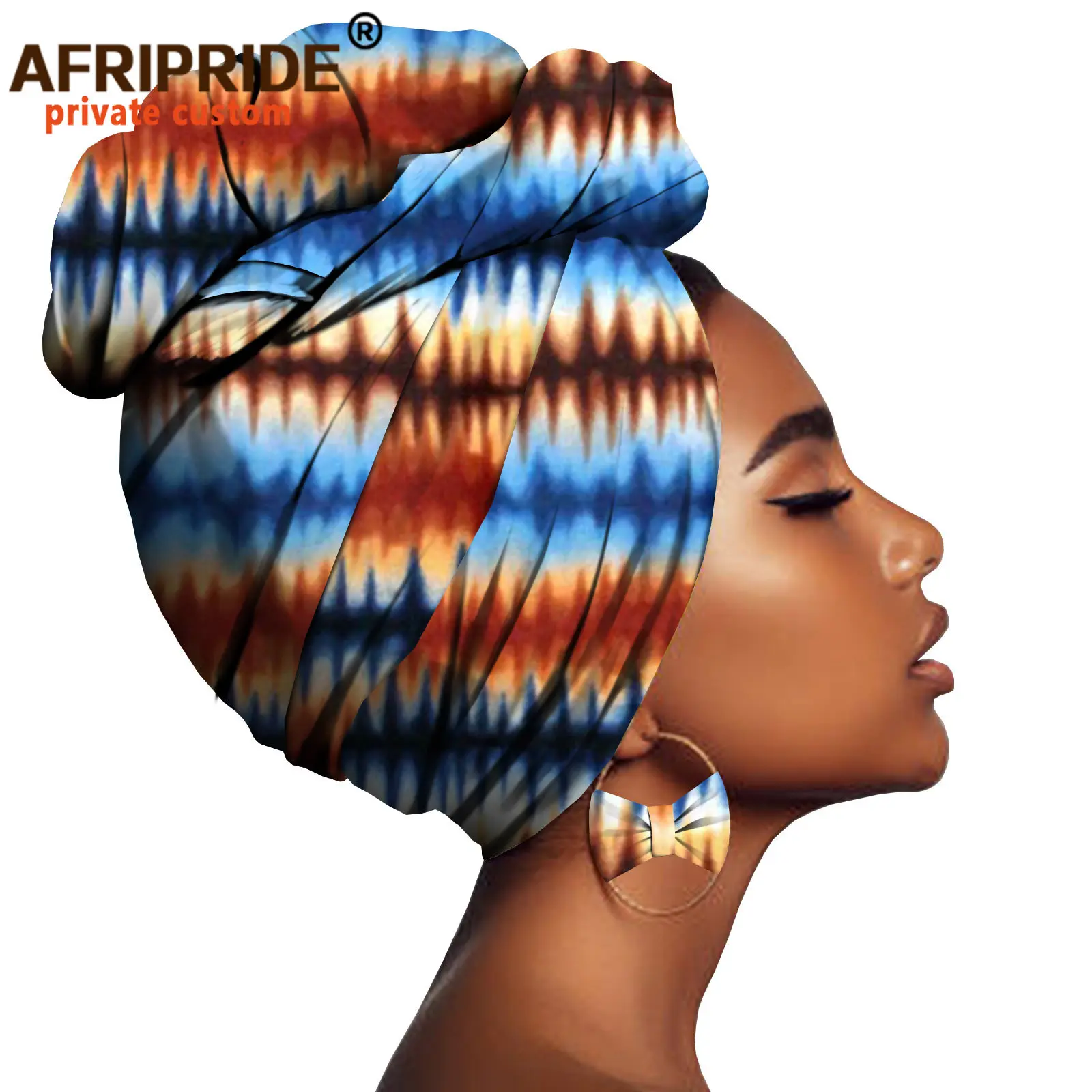

Африканский галстук Afripride с принтом Анкары для женщин 90 см * 110 см цветочный головной платок с серьгами A2228001