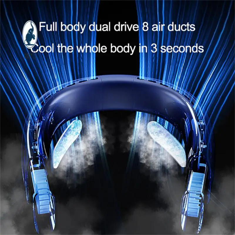 

Portable Fan Strong Wind Force Fan Hanging Neck Built In High-quality Motor Drive Leafless Mini Portable Fan Outdoor Sports Fan