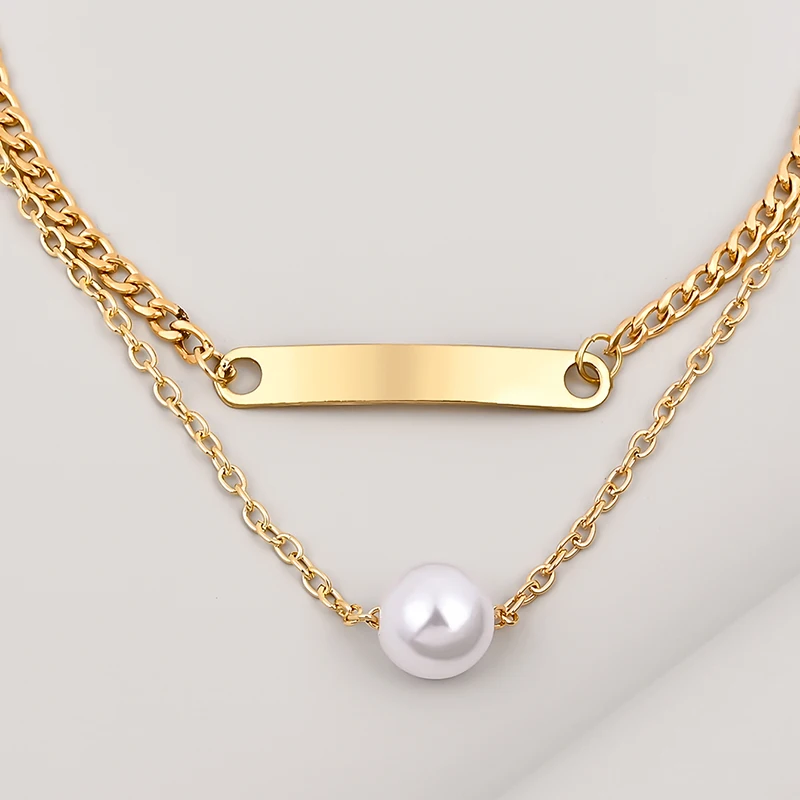 Винтажное многослойное ожерелье с жемчужинами женское ювелирное изделие бирка