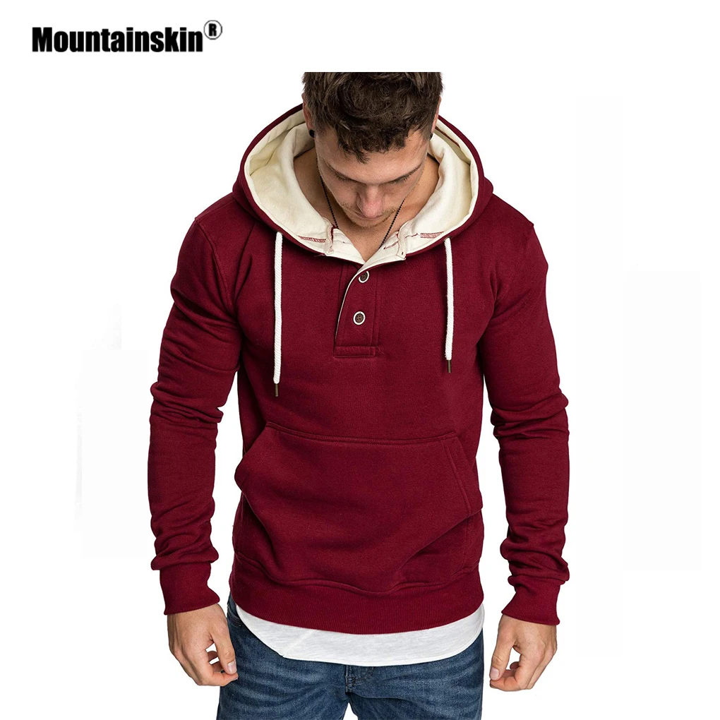 

Мужская Спортивная кофта Mountainskin, черная повседневная кофта с длинным рукавом и капюшоном, весна-осень 2019