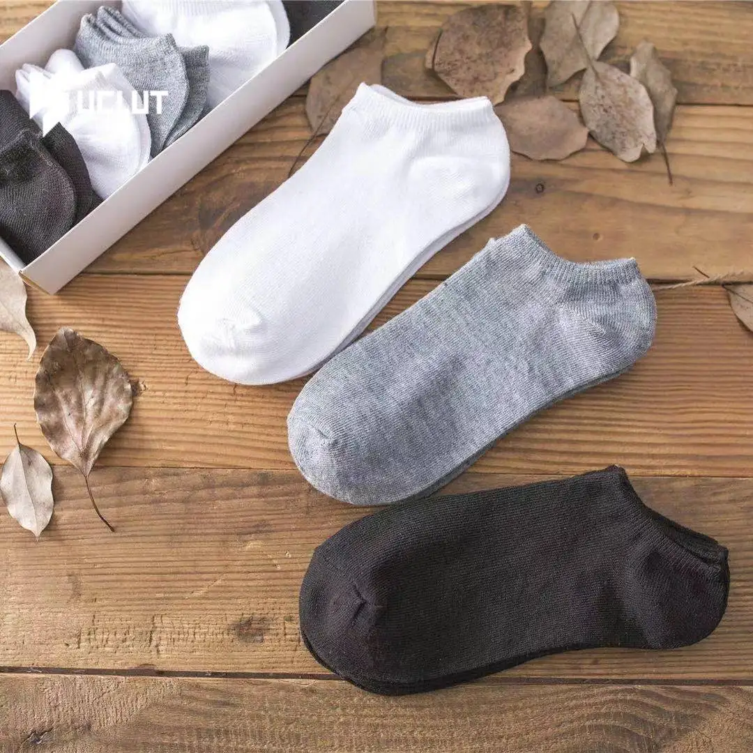 

3 Pairs Mens Casual Boat Socks Solid Color Summer Shallow Mouth Breathable Soft Socks Men's Shoes Gift Ankle Socks Sox Wholesale