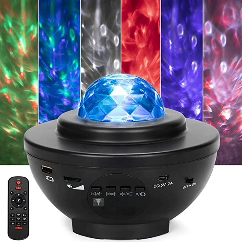

LED Star Galaxy Projector Ocean Wave Night Light Child USB Bluetooth Music Player Star Romantic Projection Lamp Gifts